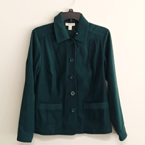Appleseed button down jacket in hunter green - Picture 1 of 5
